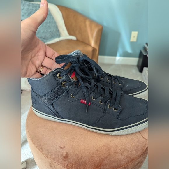 Men's navy canvas Levi's boots - Picture 4 of 7